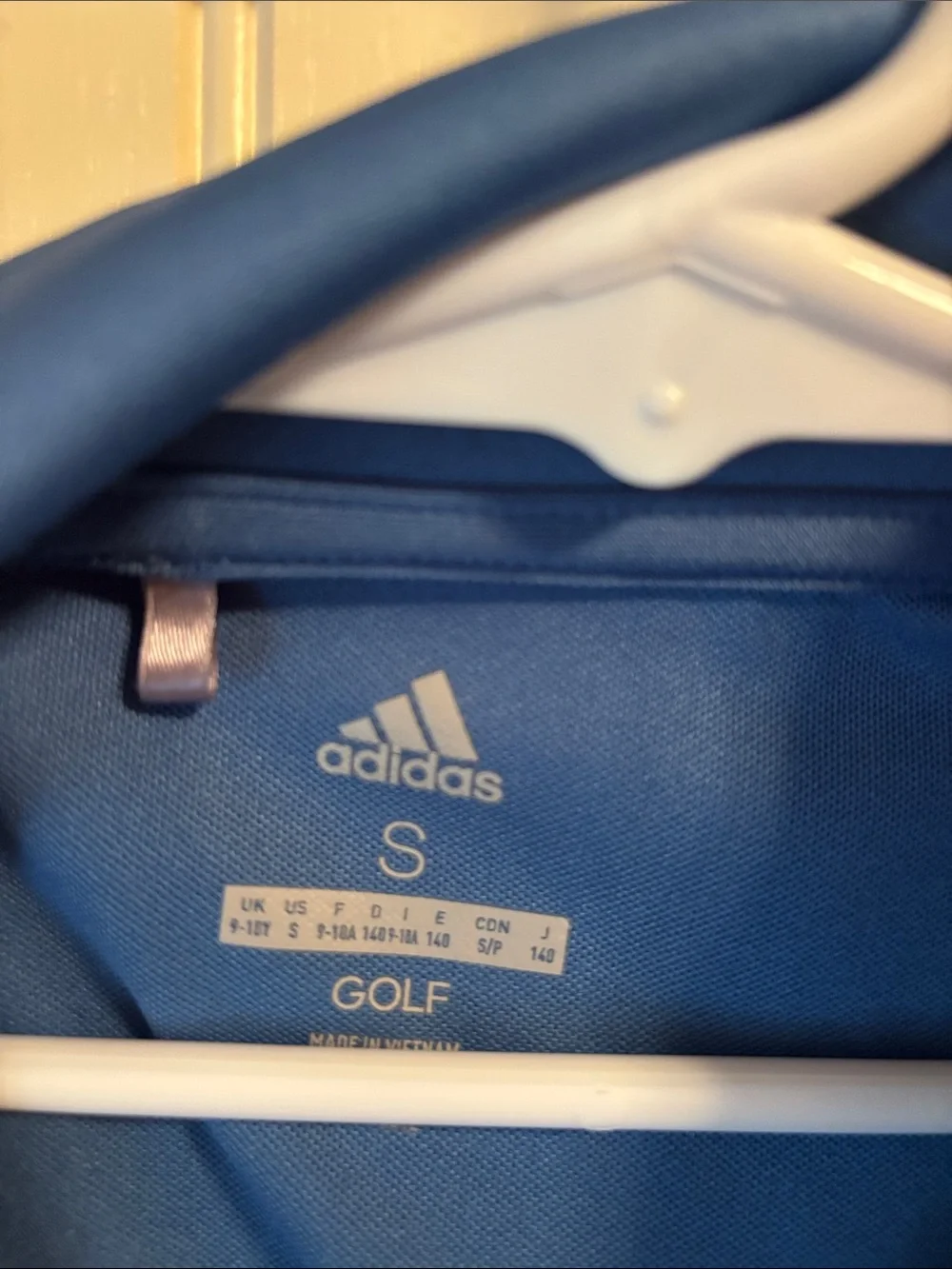 adidas Blue Polo Shirt with White Stripes